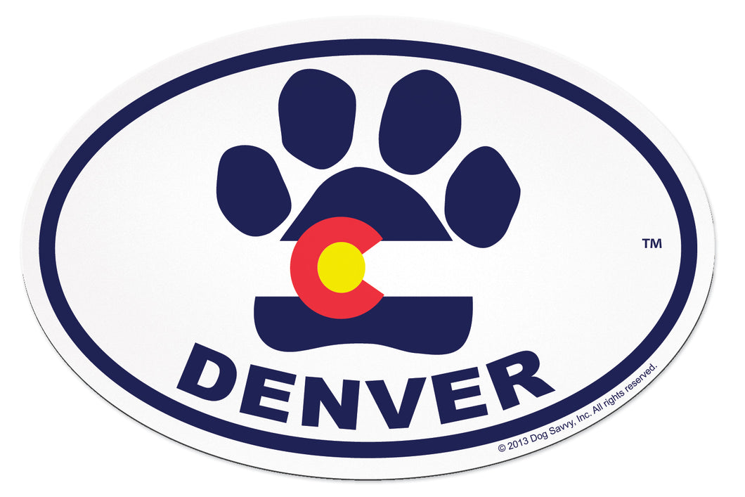 CO Paw DENVER Oval Magnet