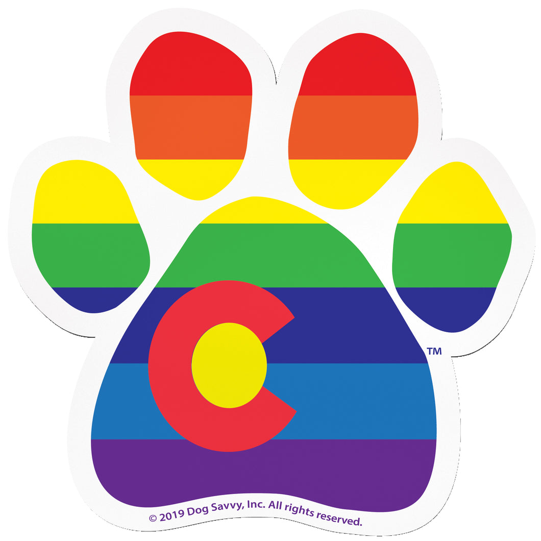 Mini CO Pride Paw Decal