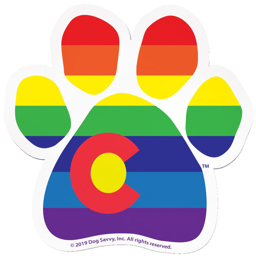 Colorado Pride Paw Sticker