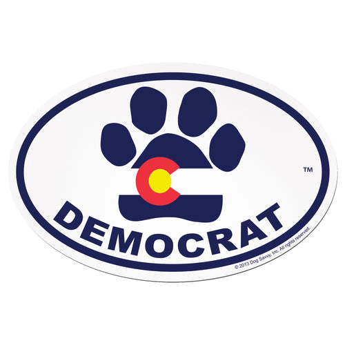 CO Paw DEMOCRAT Oval Decal